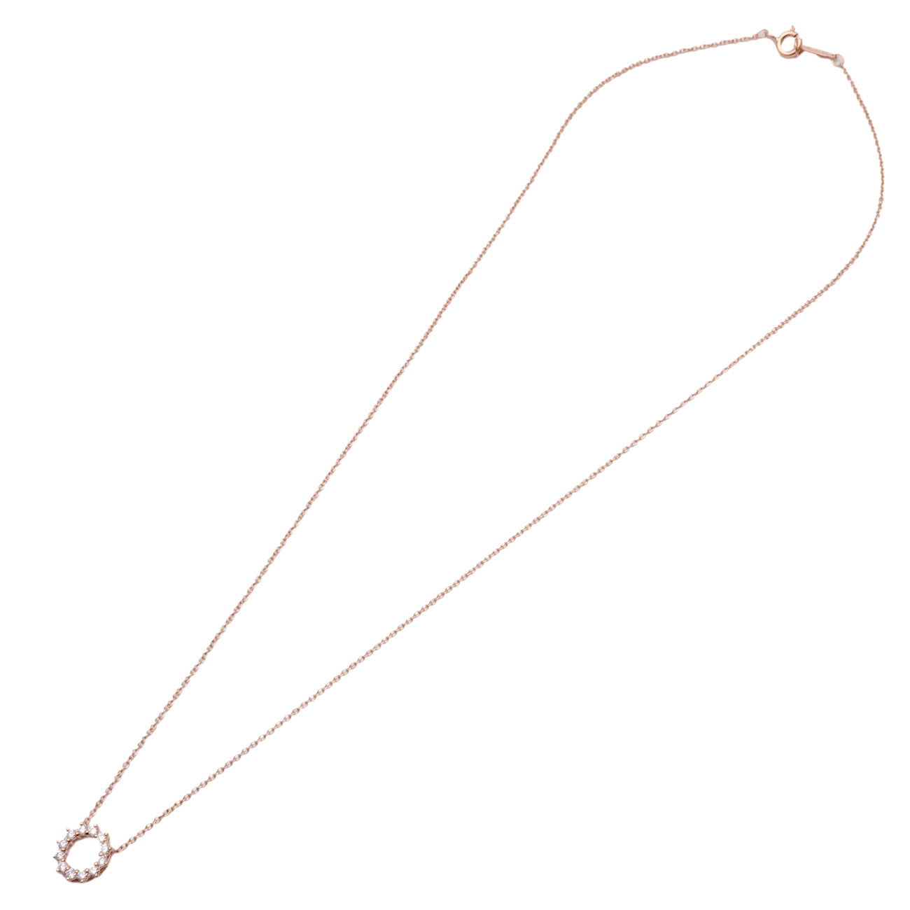 Tiffany&Co. Open Circle Diamond Necklace Mini K18PG 750PG Used