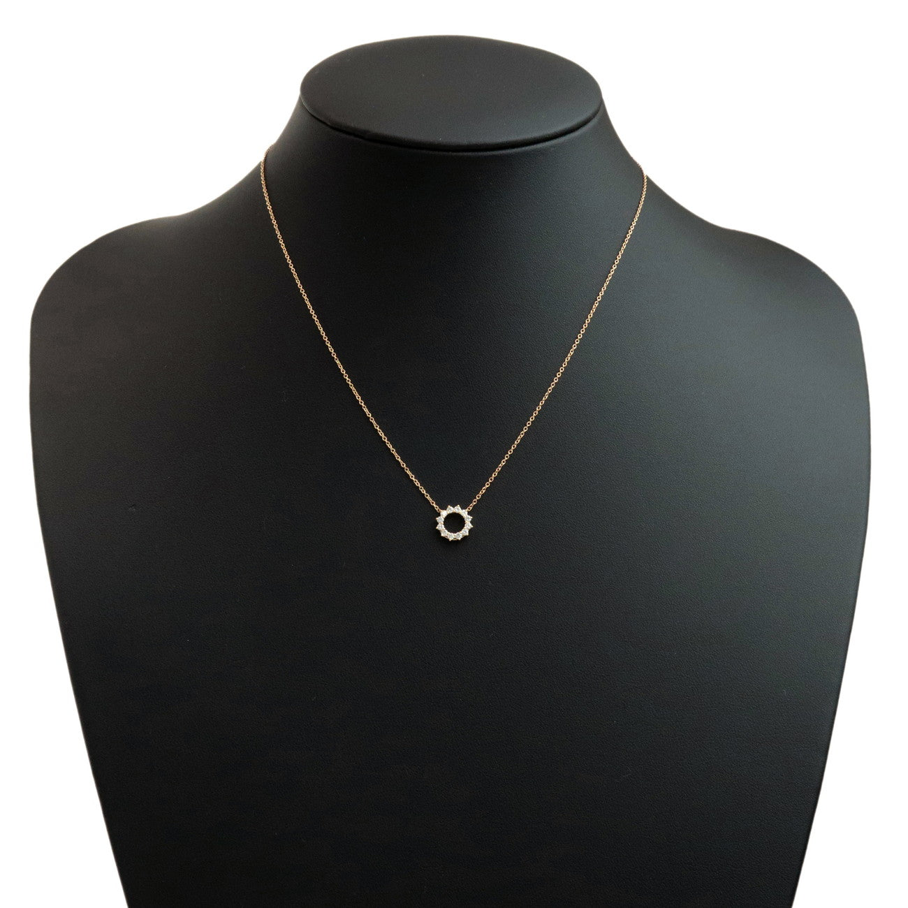 Tiffany&Co. Open Circle Diamond Necklace Mini K18PG 750PG Used