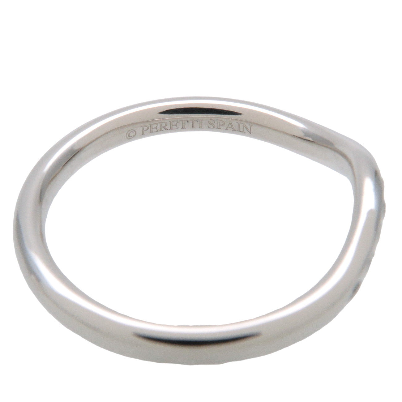 Tiffany&Co. Curved Band 9P Diamond Ring Platinum US4 EU47 Used