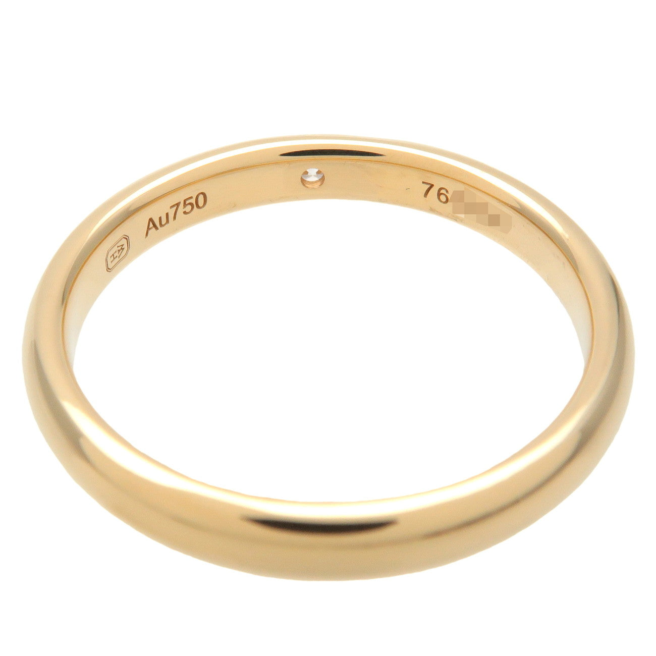 HARRY WINSTON Round Cut 1P Diamond Marriage Ring 750YG US7.5 Used