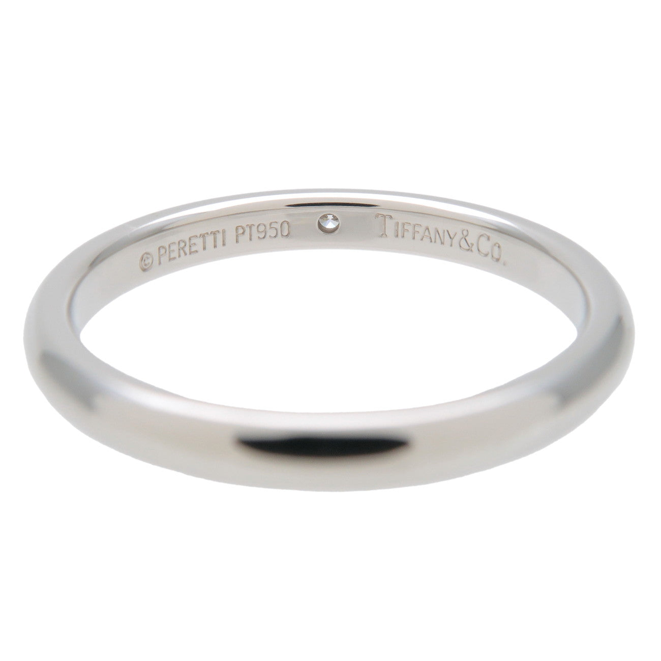 Tiffany&Co. Stacking Band Ring 1P Diamond PT950 Platinum US9 EU59 Used