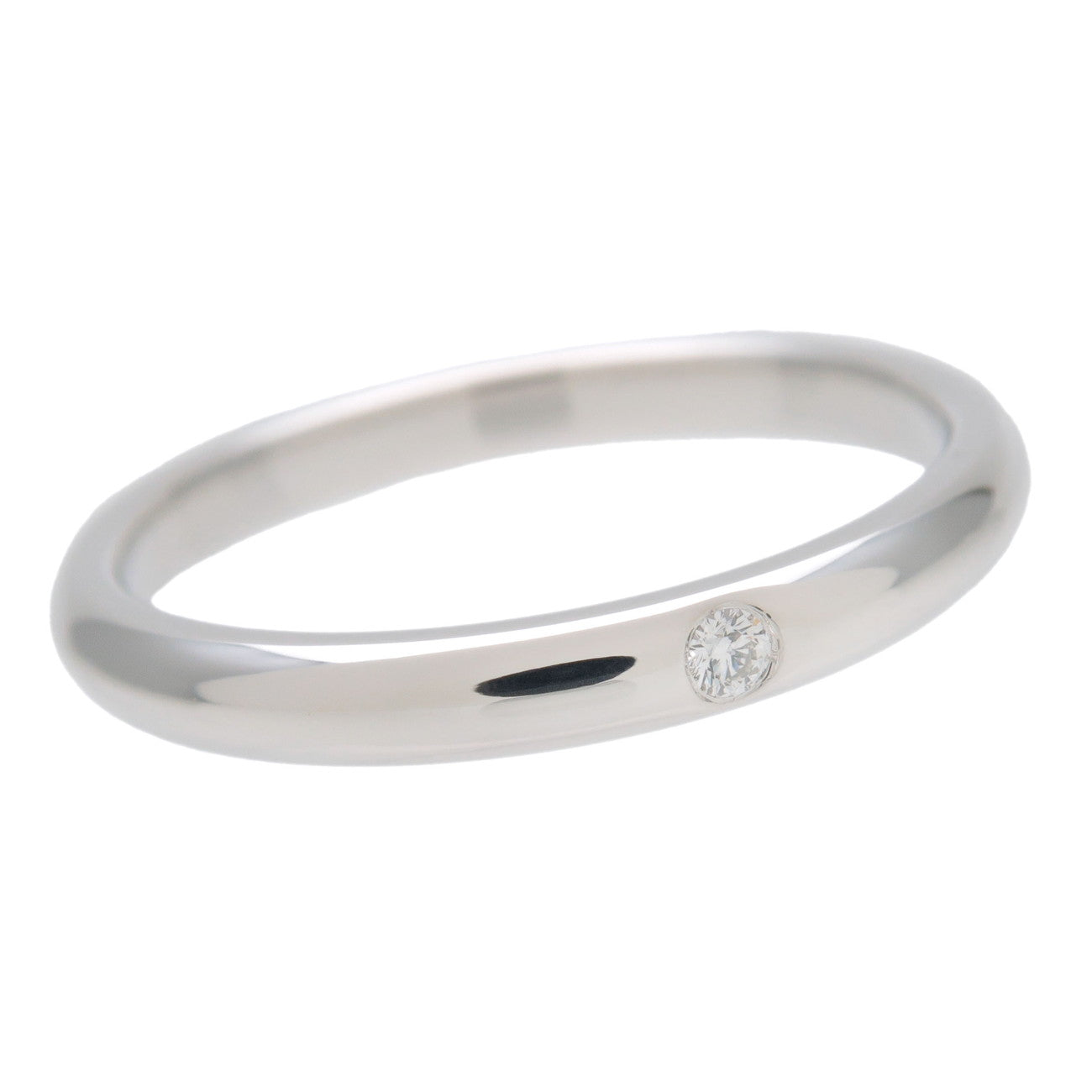 Tiffany&Co. Stacking Band Ring 1P Diamond PT950 Platinum US9 EU59 Used