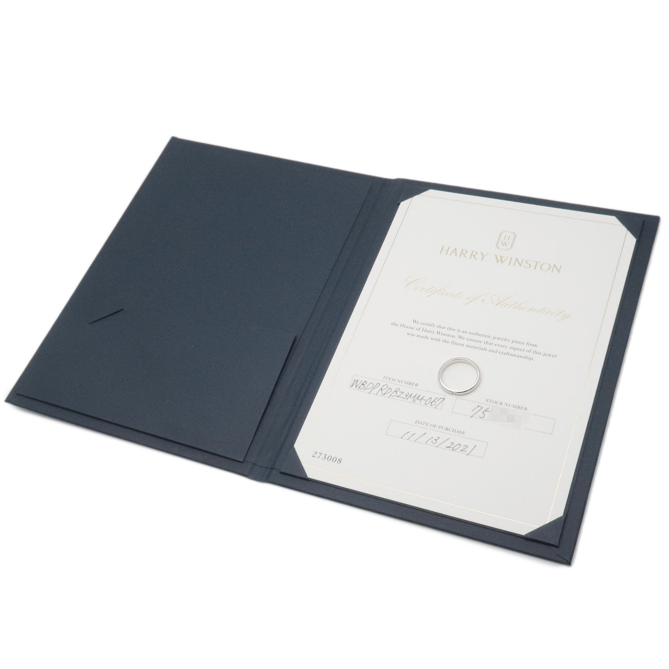 HARRY WINSTON Round Cut 1P Diamond Marriage Ring Platinum US6.5 Used