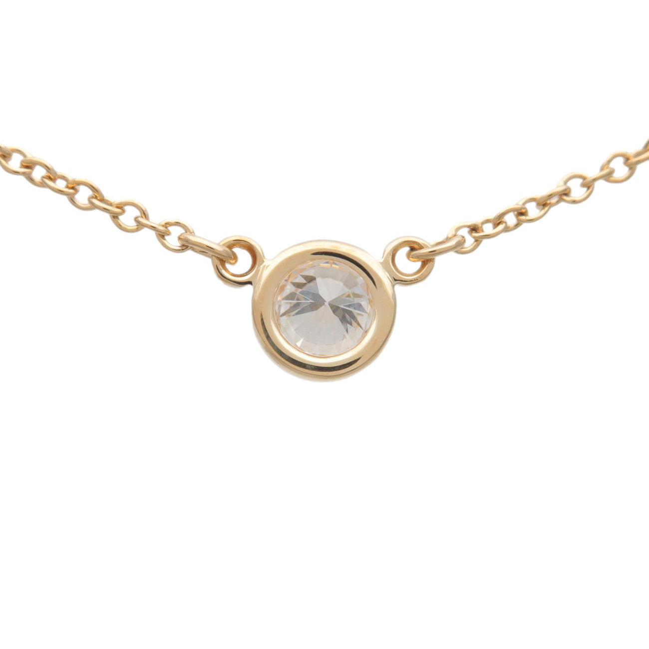 Tiffany&Co. By The Yard 1P Diamond Necklace 0.14ct 750 Yellow Gold Used