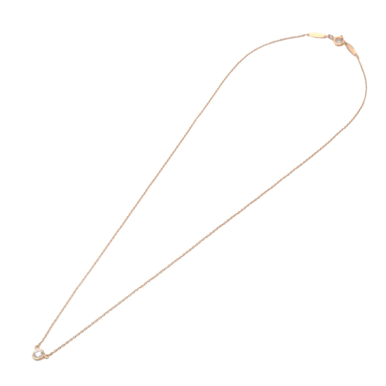 Tiffany&Co. By The Yard 1P Diamond Necklace 0.14ct 750 Yellow Gold Used