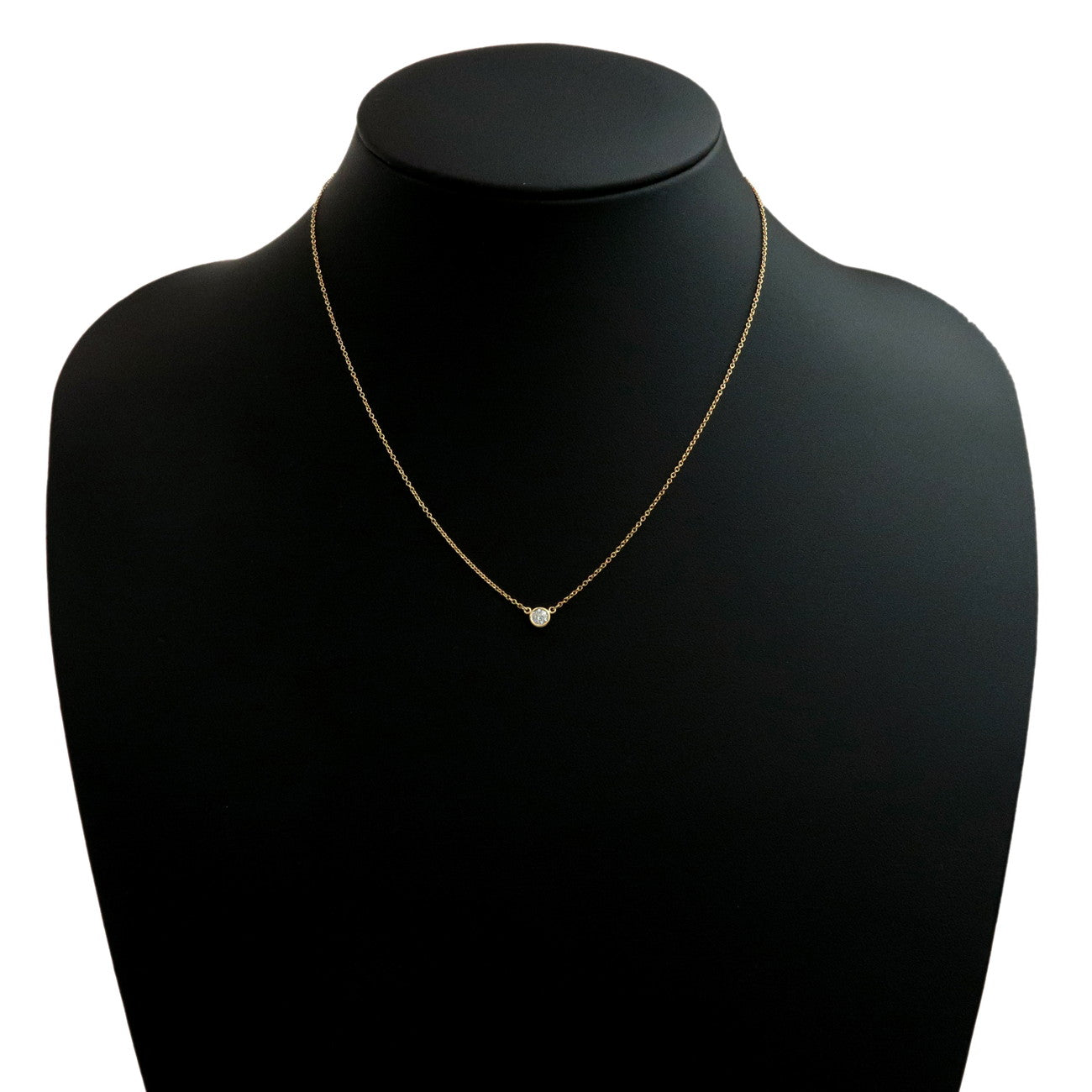 Tiffany&Co. By The Yard 1P Diamond Necklace 0.14ct 750 Yellow Gold Used