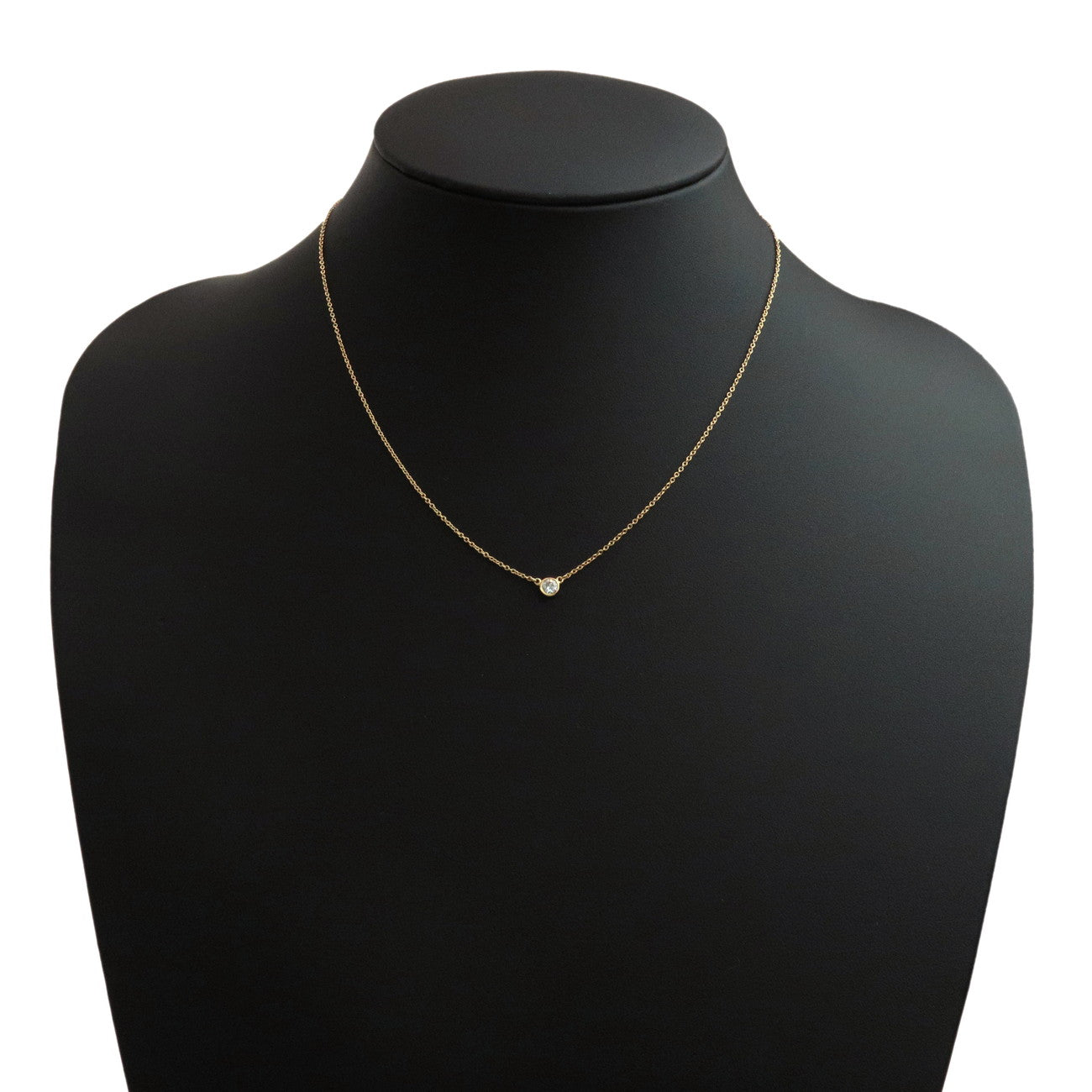 Tiffany&Co. By The Yard 1P Diamond 0.17ct Necklace K18YG Used