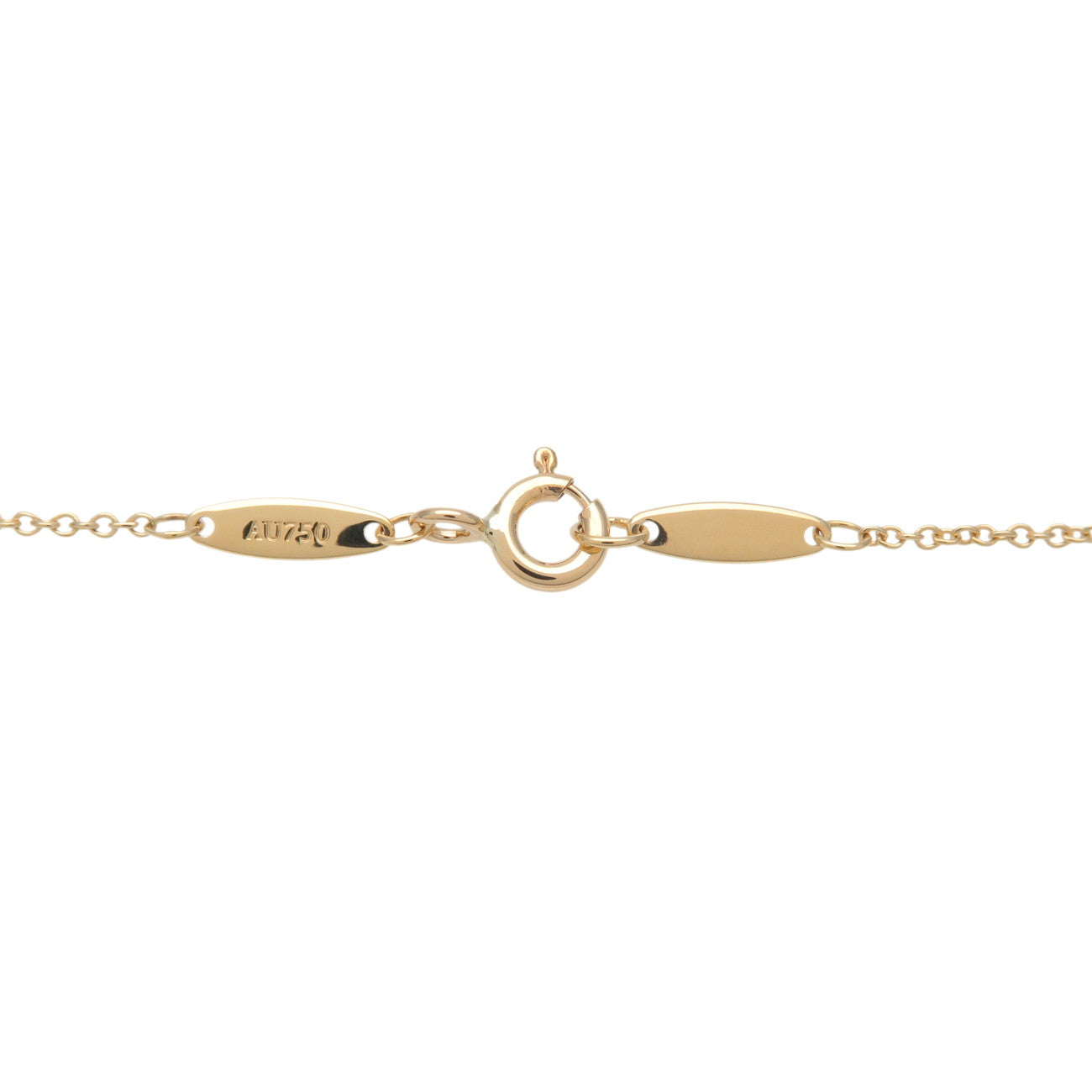 Tiffany&Co. By The Yard 1P Diamond 0.17ct Necklace K18YG Used