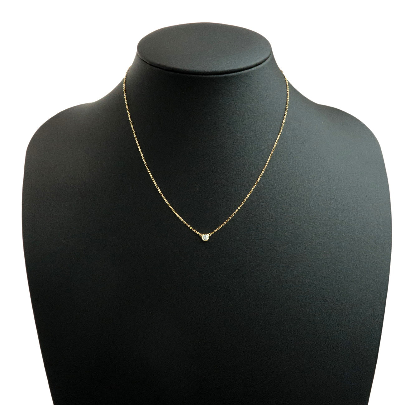 Tiffany&Co. By The Yard 1P Diamond 0.17ct Necklace K18YG Used