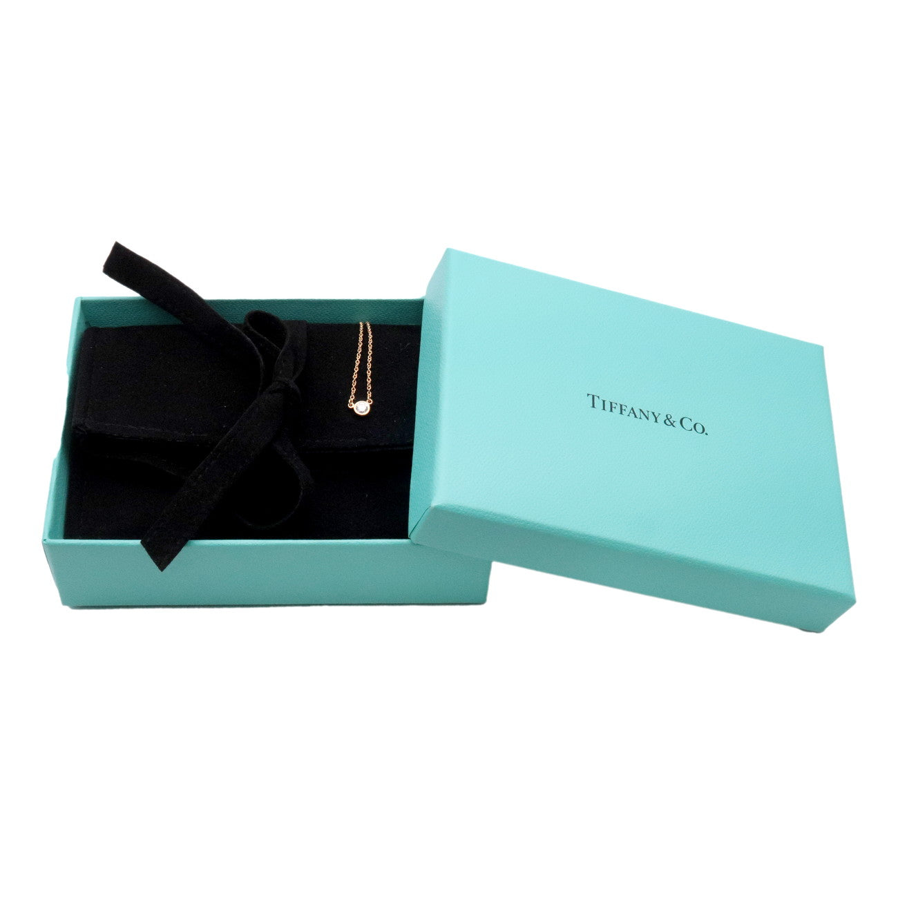Tiffany&Co. By The Yard 1P Diamond 0.17ct Necklace K18YG Used