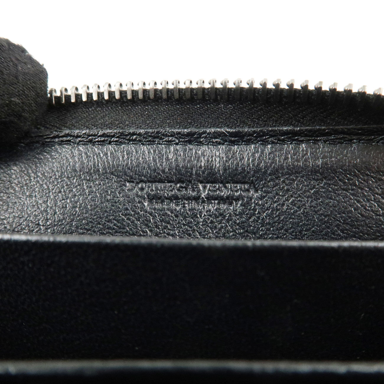 BOTTEGA VENETA Intrecciato Leather Coin Case Black 114075 Used