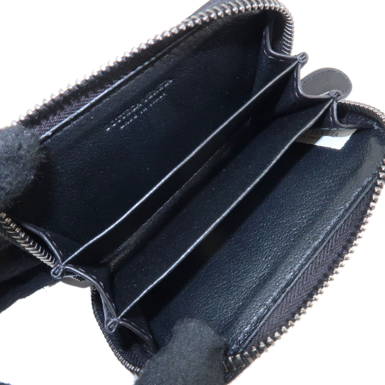 BOTTEGA VENETA Intrecciato Leather Coin Case Black 114075 Used