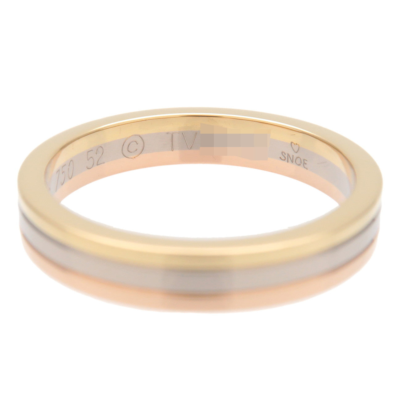 Cartier Vendome Three Color Ring K18 750 YG/WG/PG #52 US6-6.5 Used