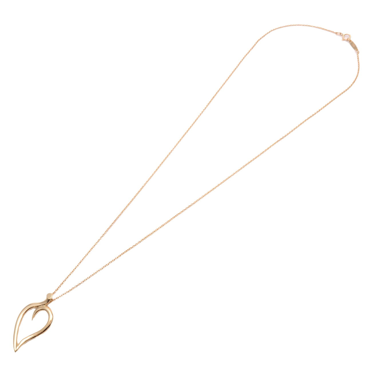 Tiffany&Co. Leaf Heart Necklace K18YG 750YG Yellow Gold Used