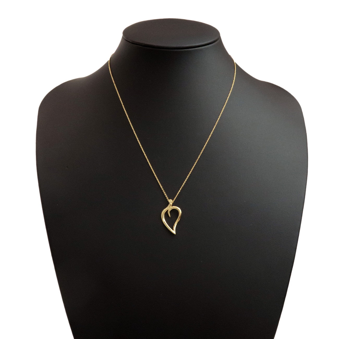 Tiffany&Co. Leaf Heart Necklace K18YG 750YG Yellow Gold Used