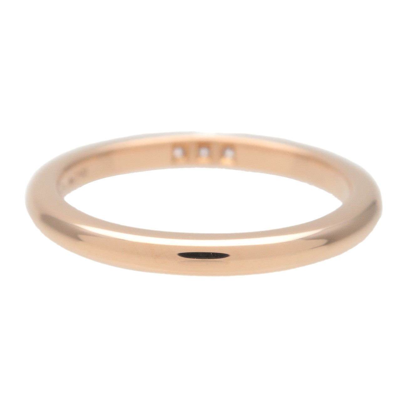 Tiffany&Co. Classic Band Ring 3P Diamond K18 Rose Gold US4.5 Used