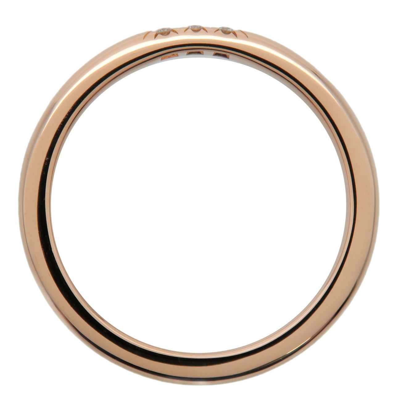 Tiffany&Co. Classic Band Ring 3P Diamond K18 Rose Gold US4.5 Used