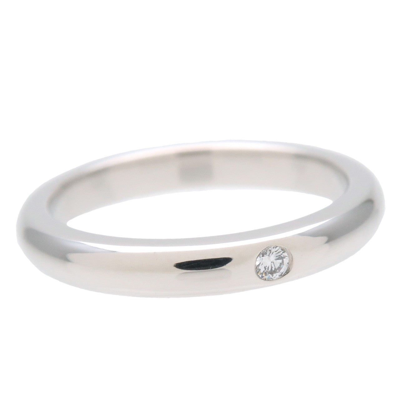 Tiffany&Co. Stacking Band Ring 1P Diamond 950 Platinum US4.5 Used