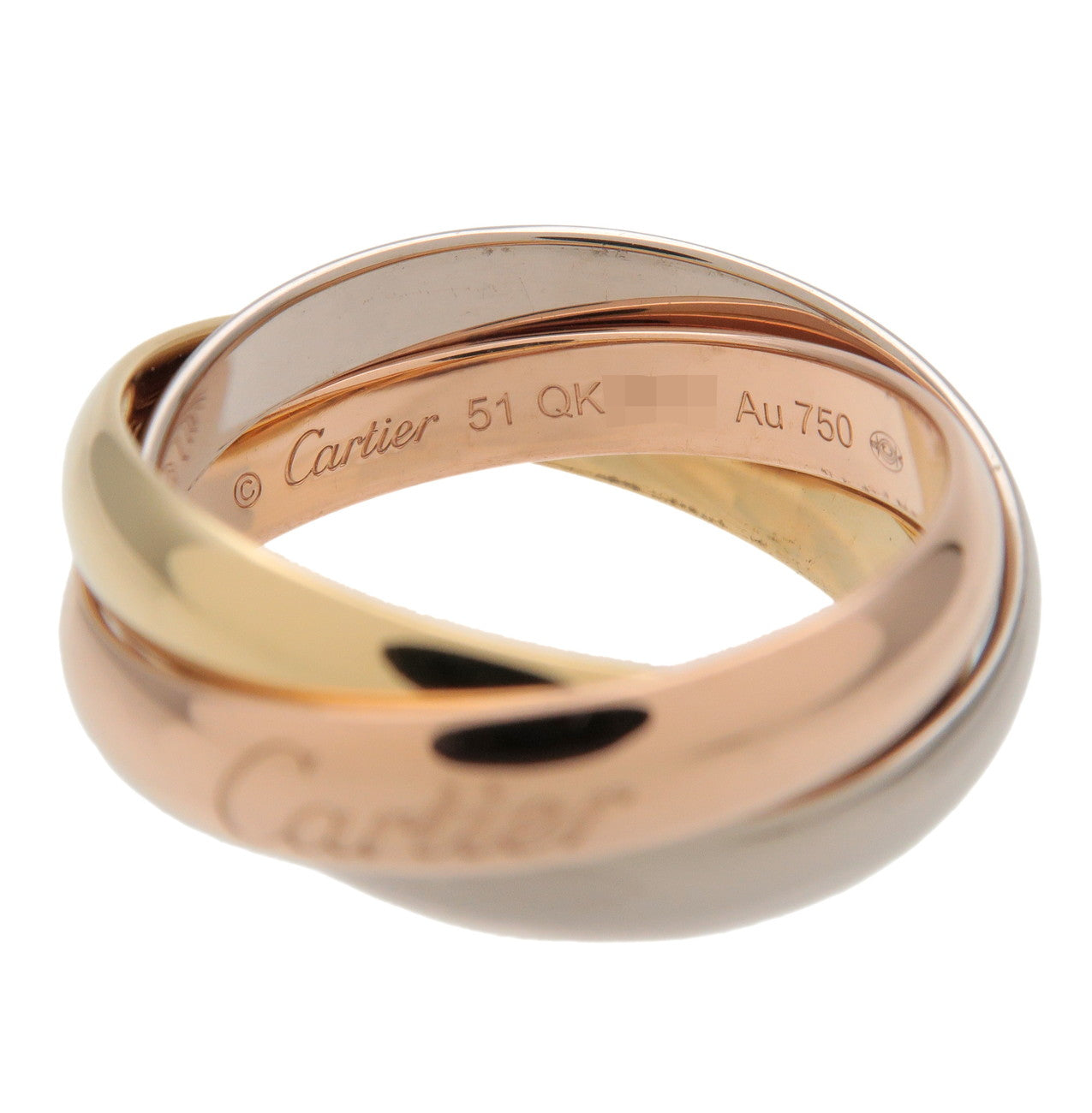 Cartier Trinity Ring MM K18 750YG/WG/PG #51 US5.5 EU51 HK12 Used