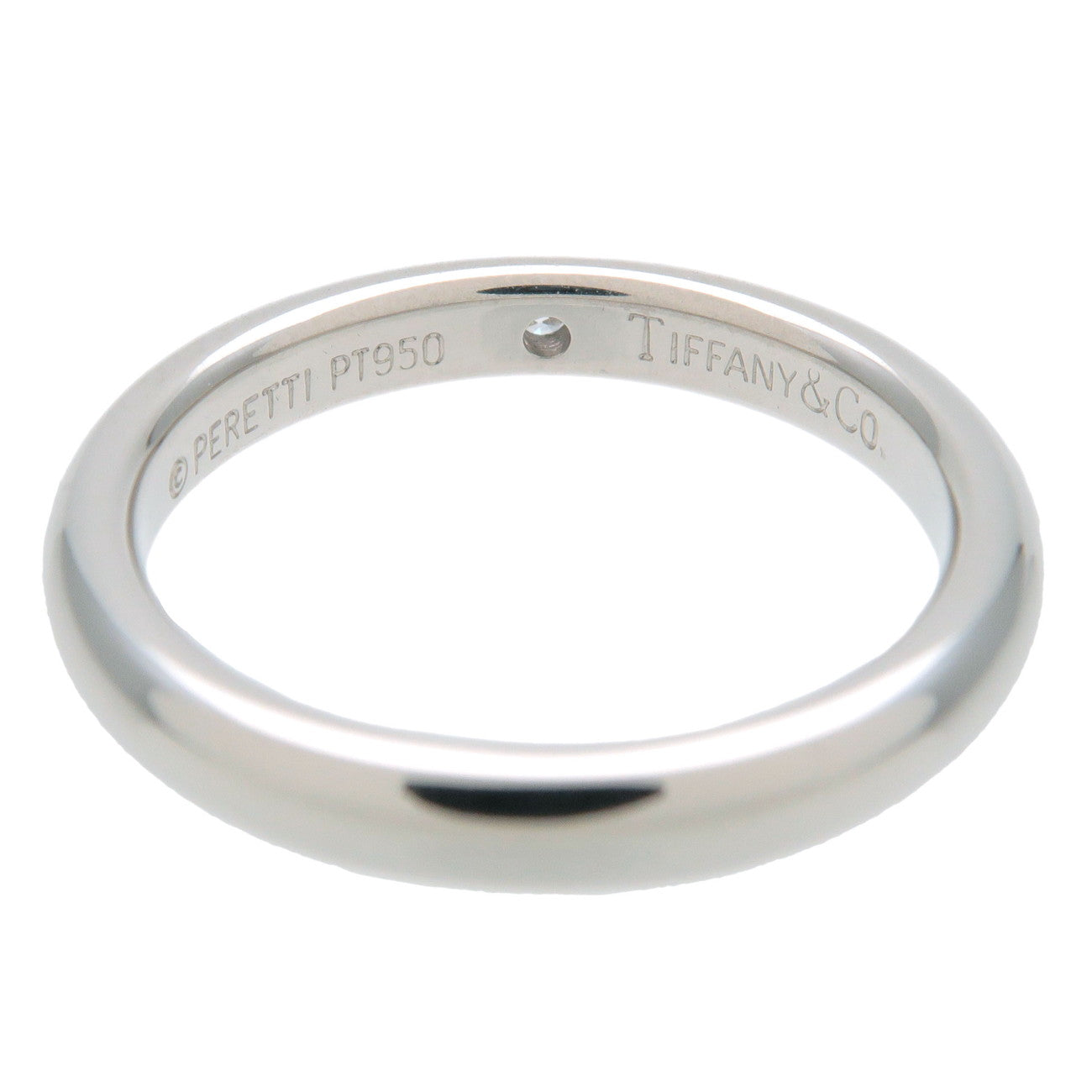Tiffany&Co. Stacking Band Ring 1P Diamond 950 Platinum US3.5 Used