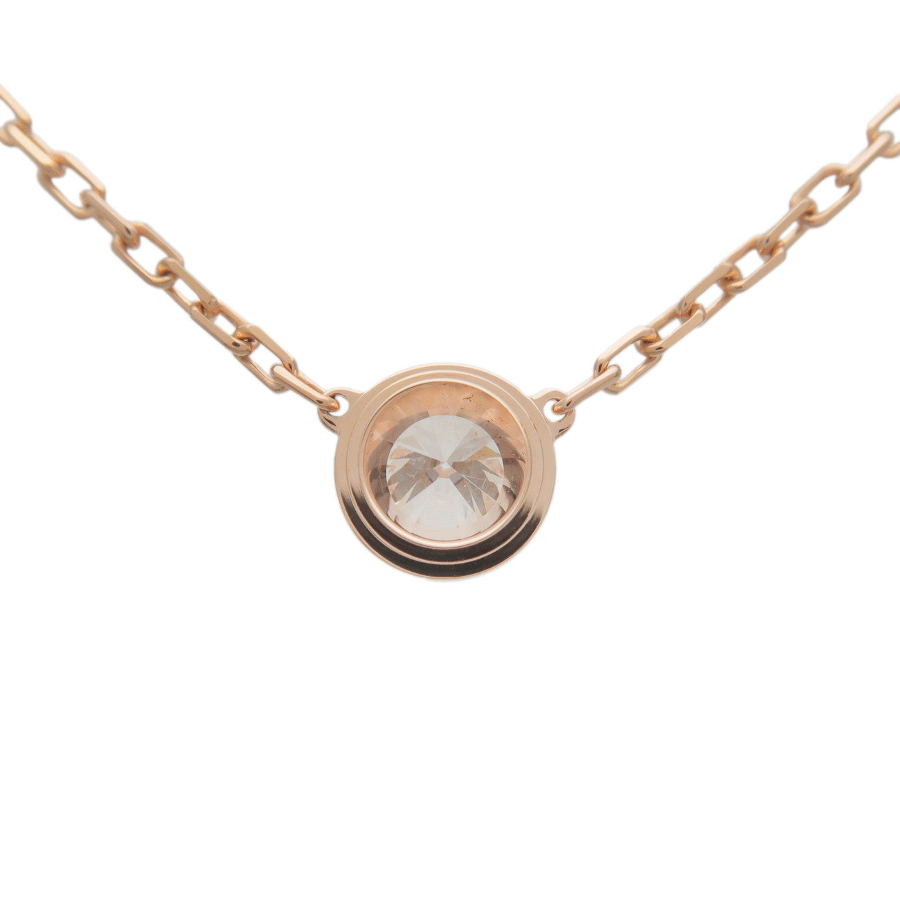 Cartie Diamants Legers Necklace LM Diamond 0.19ct K18 Rose Gold Used