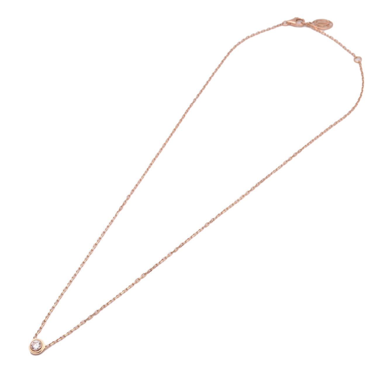 Cartie Diamants Legers Necklace LM Diamond 0.19ct K18 Rose Gold Used