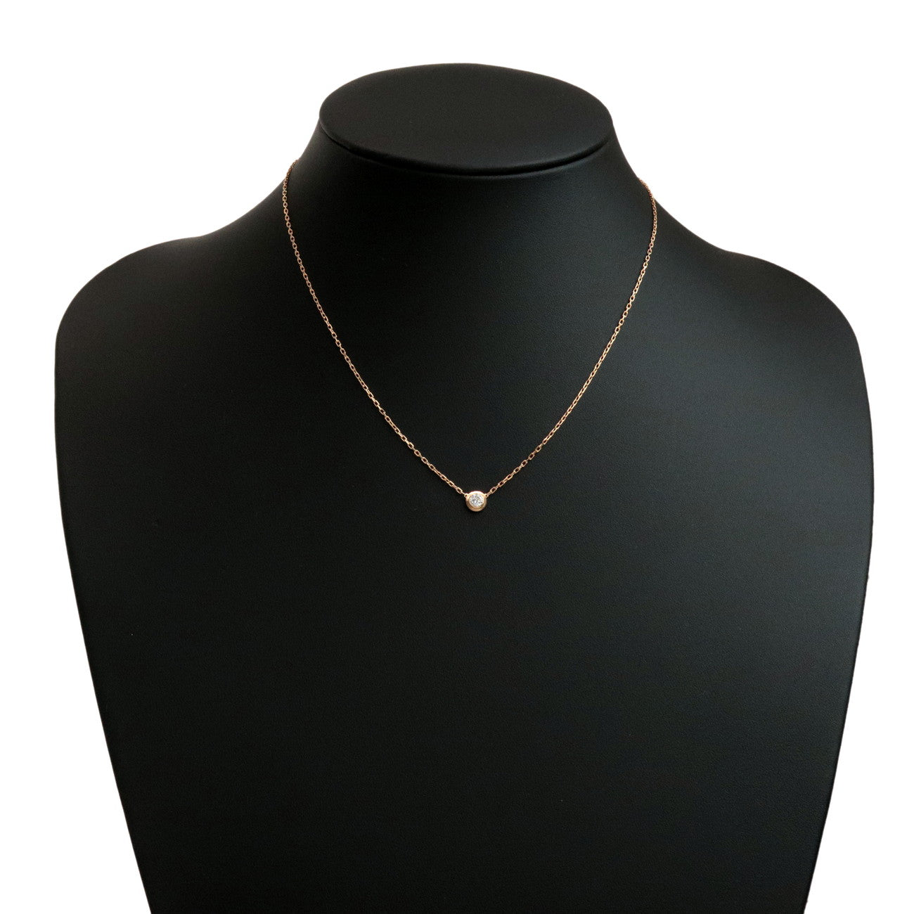 Cartie Diamants Legers Necklace LM Diamond 0.19ct K18 Rose Gold Used