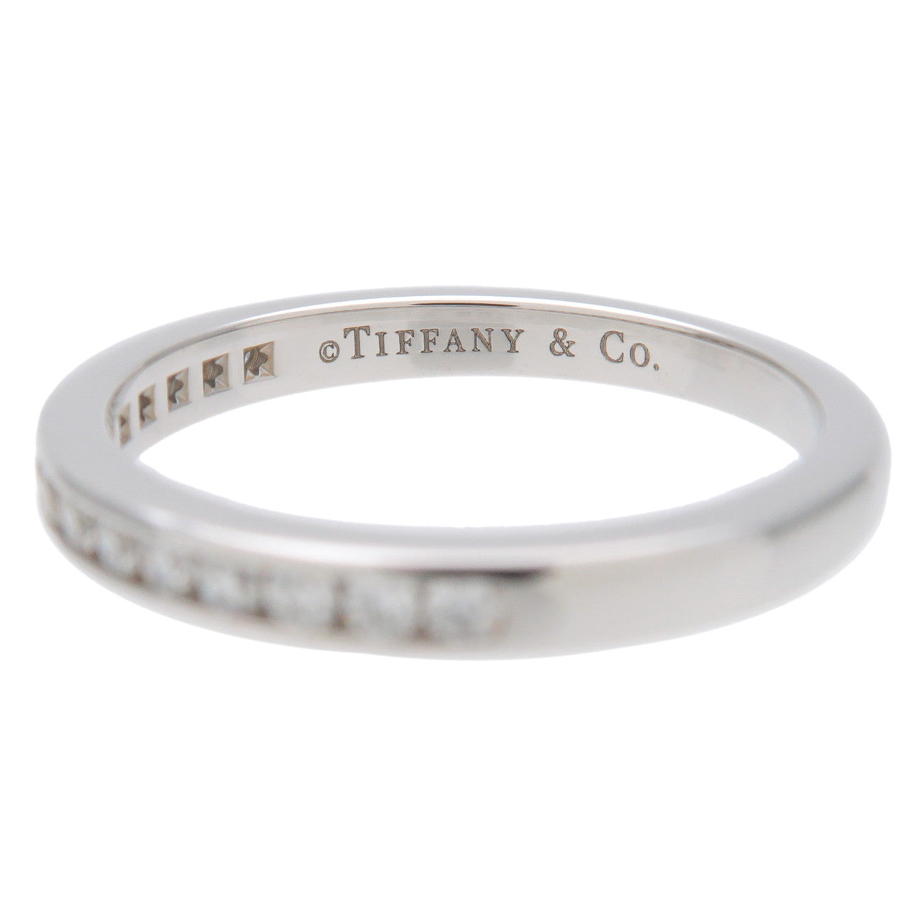 Tiffany&Co. Half Circle Channel Setting Diamond Ring PT950 US4.5 Used