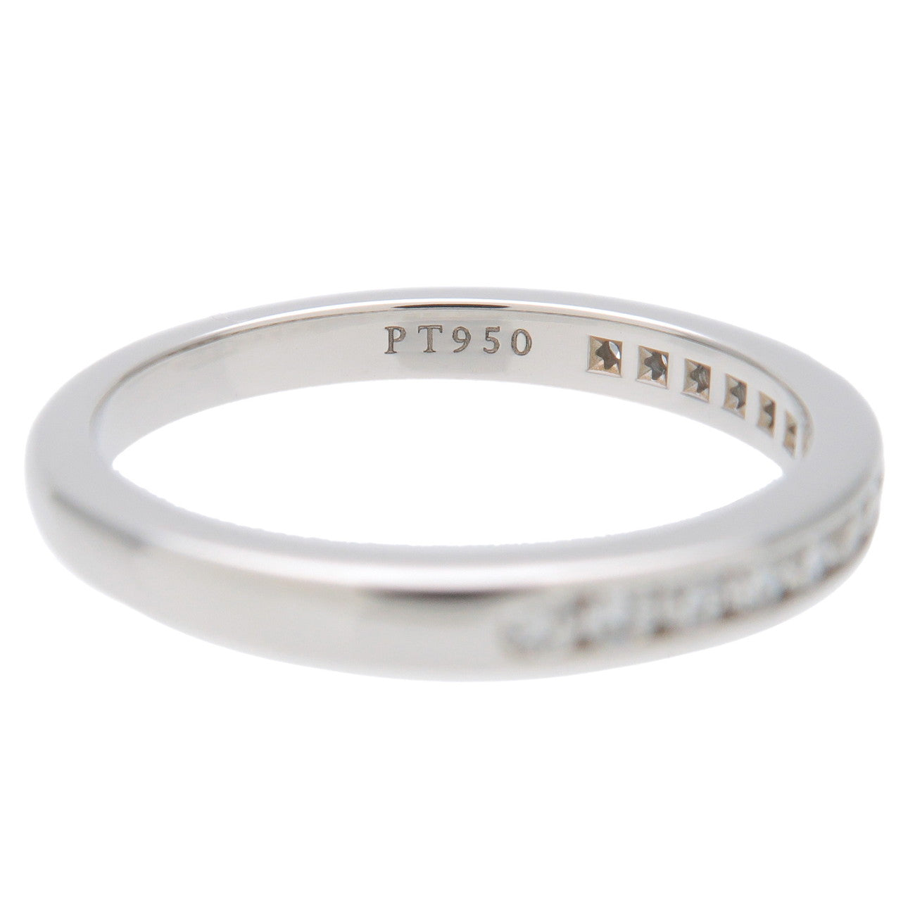 Tiffany&Co. Half Circle Channel Setting Diamond Ring PT950 US4.5 Used