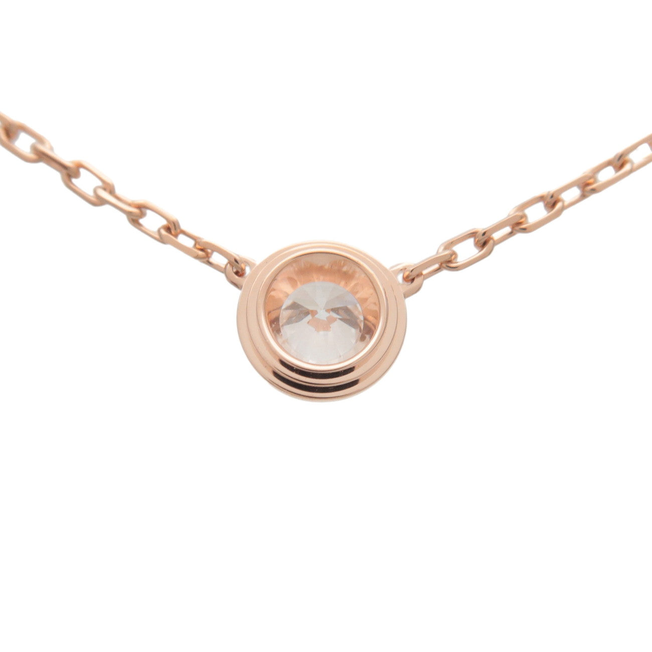 Cartie Diamants Légers Necklace LM Diamond 0.19ct K18 Rose Gold Used