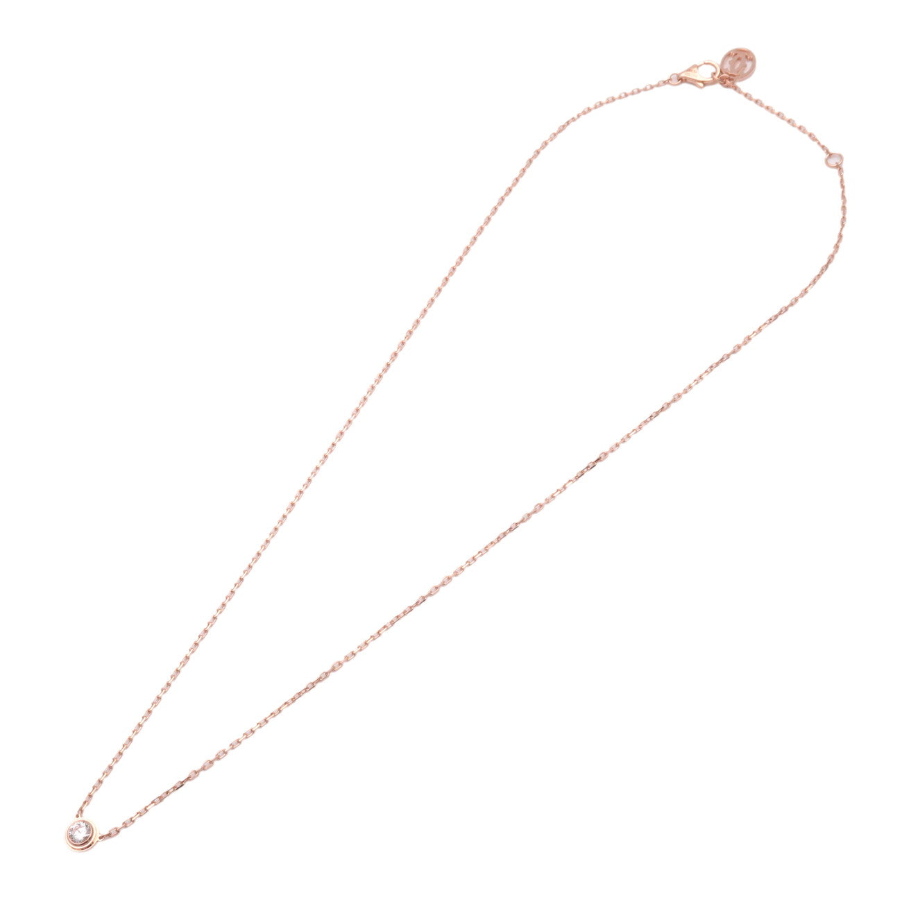Cartie Diamants Légers Necklace LM Diamond 0.19ct K18 Rose Gold Used