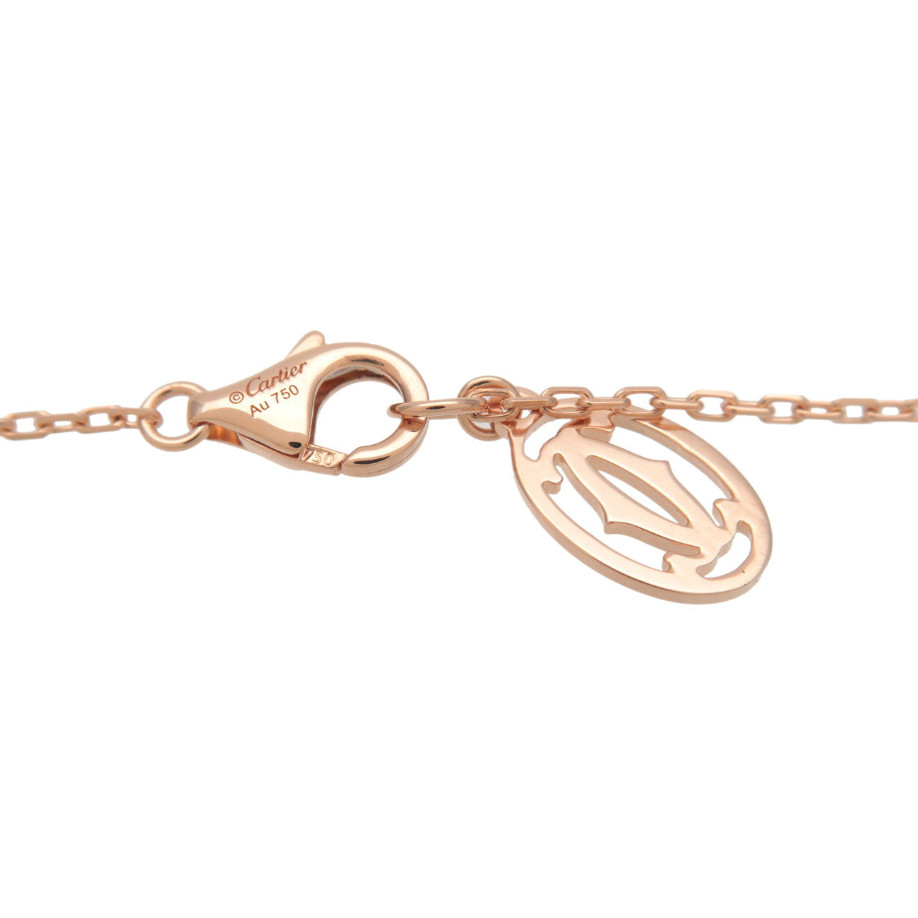 Cartie Diamants Légers Necklace LM Diamond 0.19ct K18 Rose Gold Used