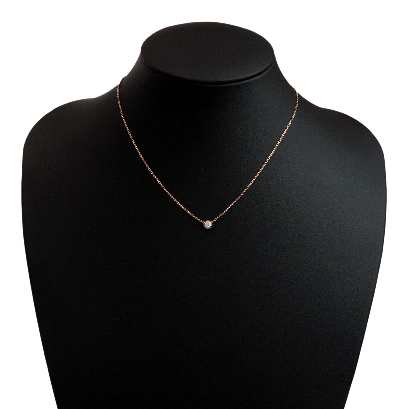 Cartie Diamants Légers Necklace LM Diamond 0.19ct K18 Rose Gold Used