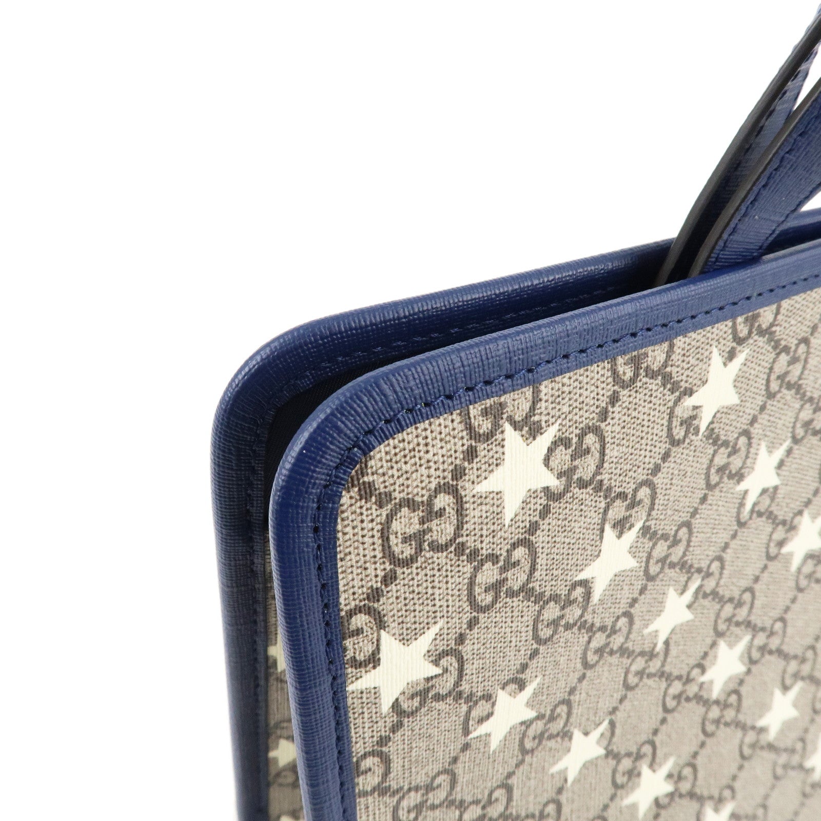 GUCCI Children's GG Supreme Leather Tote Bag Beige Blue 605614 Used