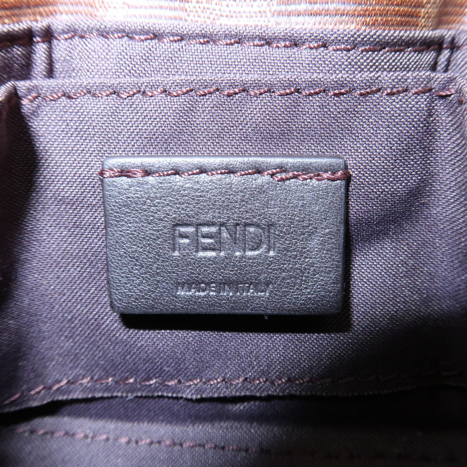 FENDI Zucca Coated Leather Nano Bucket Waist Bag Brown 8C0598 Used