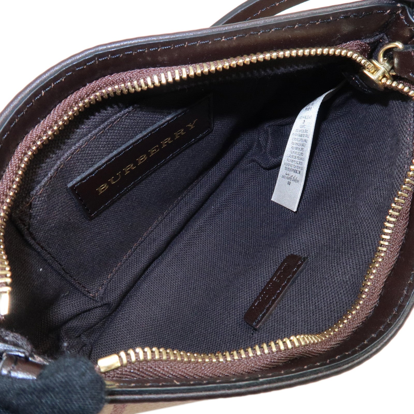 BURBERRY Canvas Leather Nova Plaid Shoulder Bag Hand Bag Brown Used