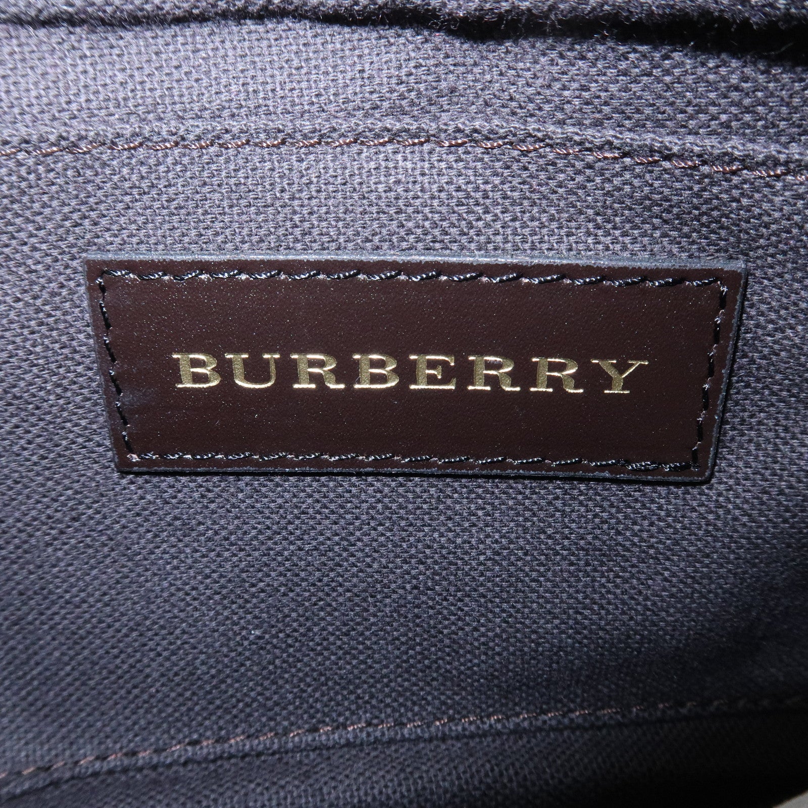 BURBERRY Canvas Leather Nova Plaid Shoulder Bag Hand Bag Brown Used
