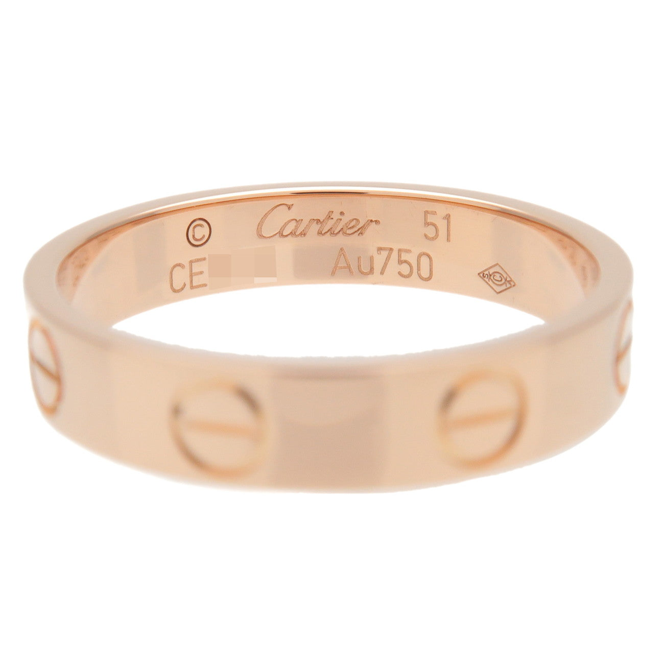 Cartier Mini Love Ring K18 750PG Rose Gold #51 US5.5-6 EU50.5 Used