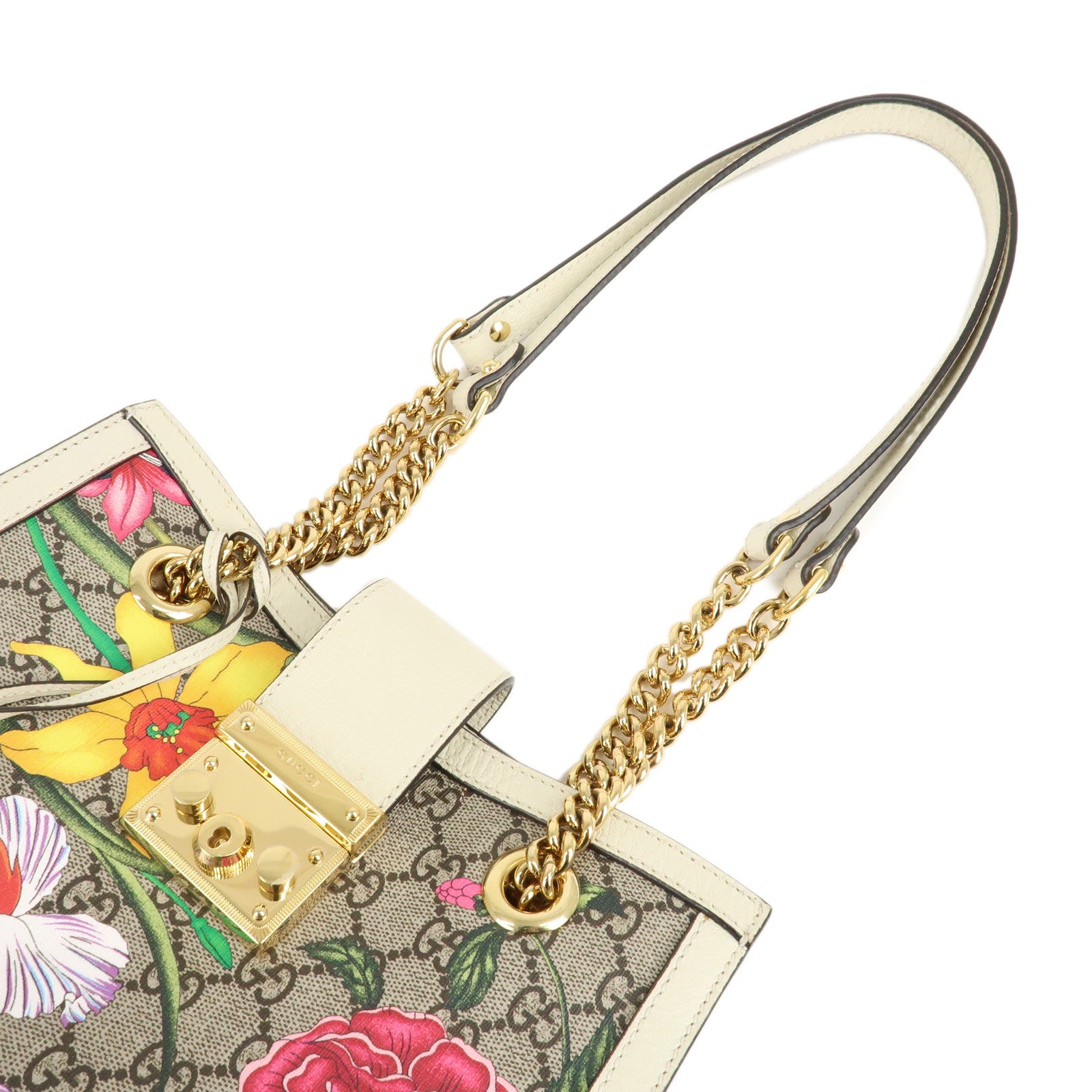 GUCCI GG Flora GG Supreme Leather Chain Shoulder Bag 498156 Used