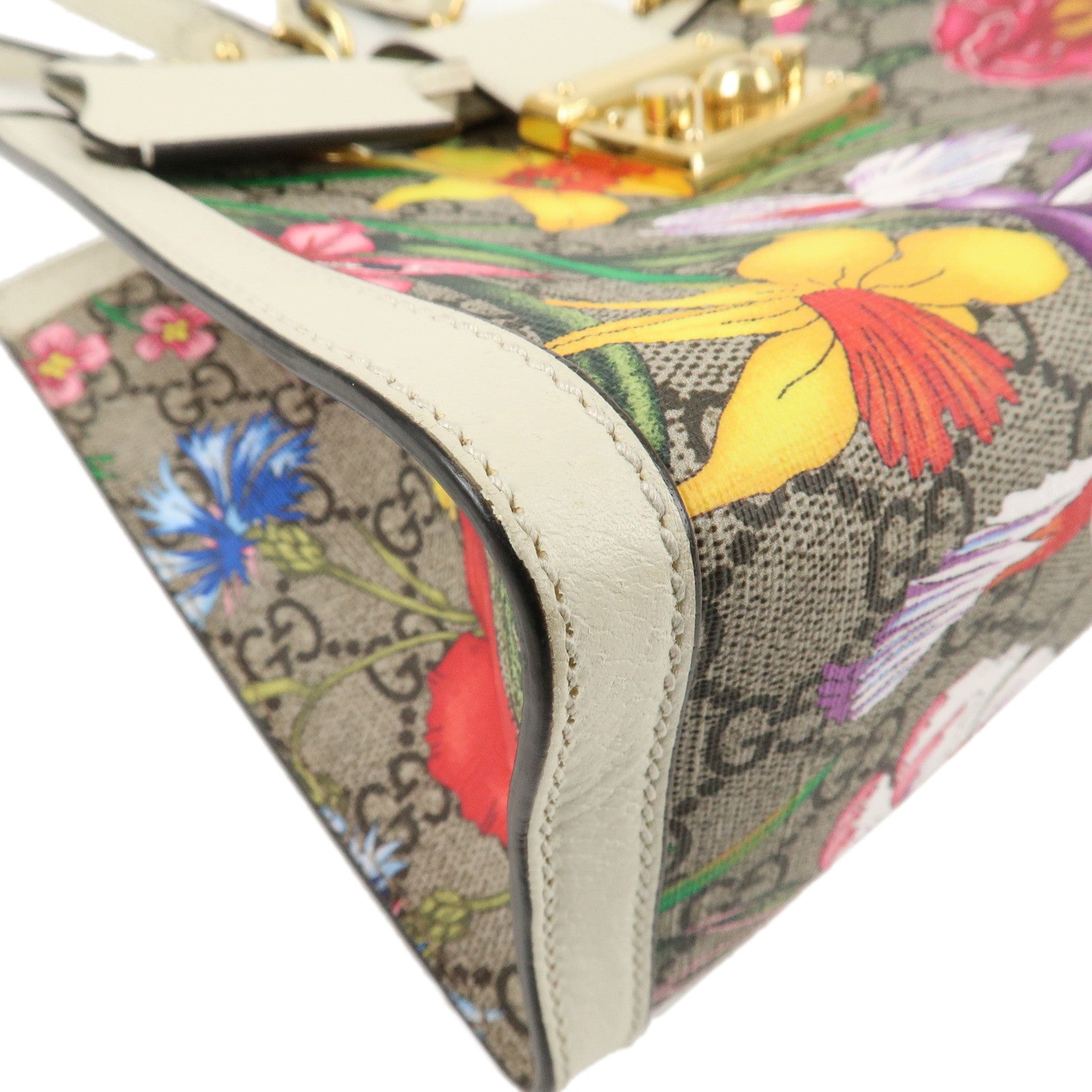 GUCCI GG Flora GG Supreme Leather Chain Shoulder Bag 498156 Used