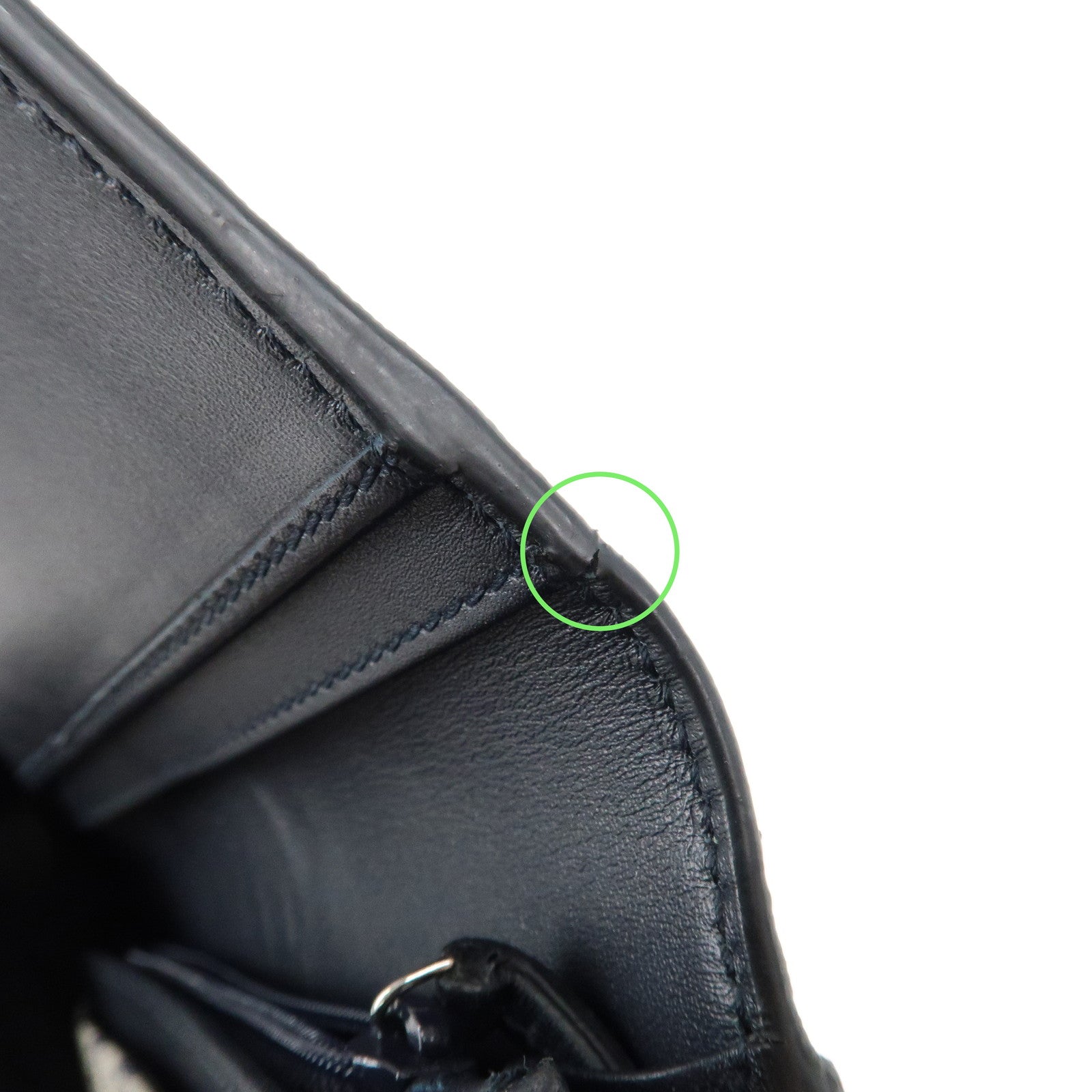 GUCCI Sherry GG Supreme Leather Bifold Long Wallet 408830 Navy Used