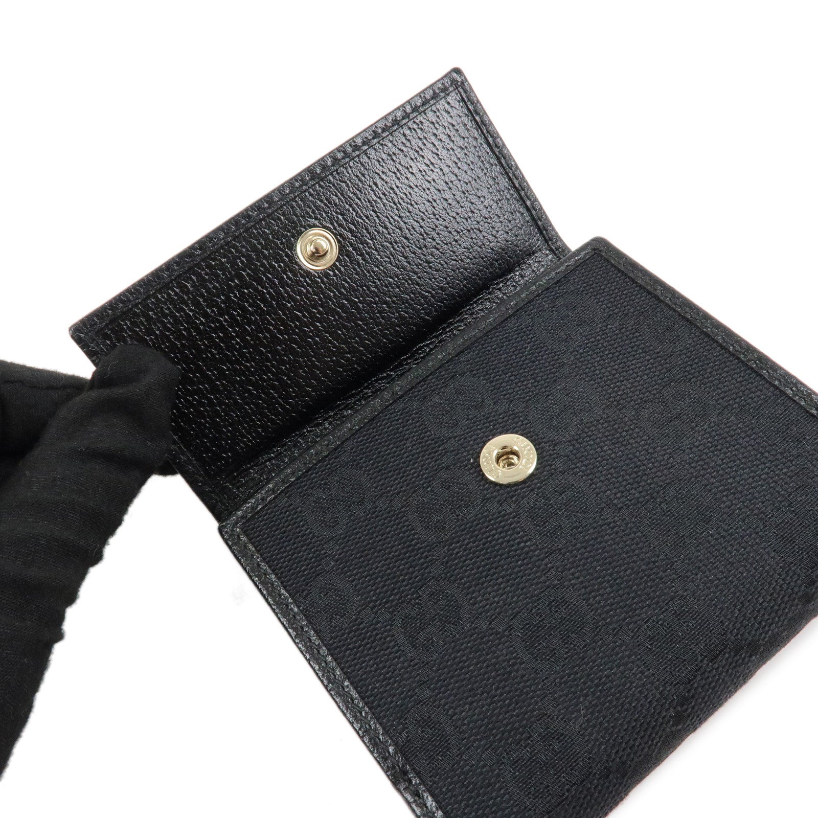 GUCCI Princy Sherry GG Canvas Leather Bifold Compact Wallet 167466 Used