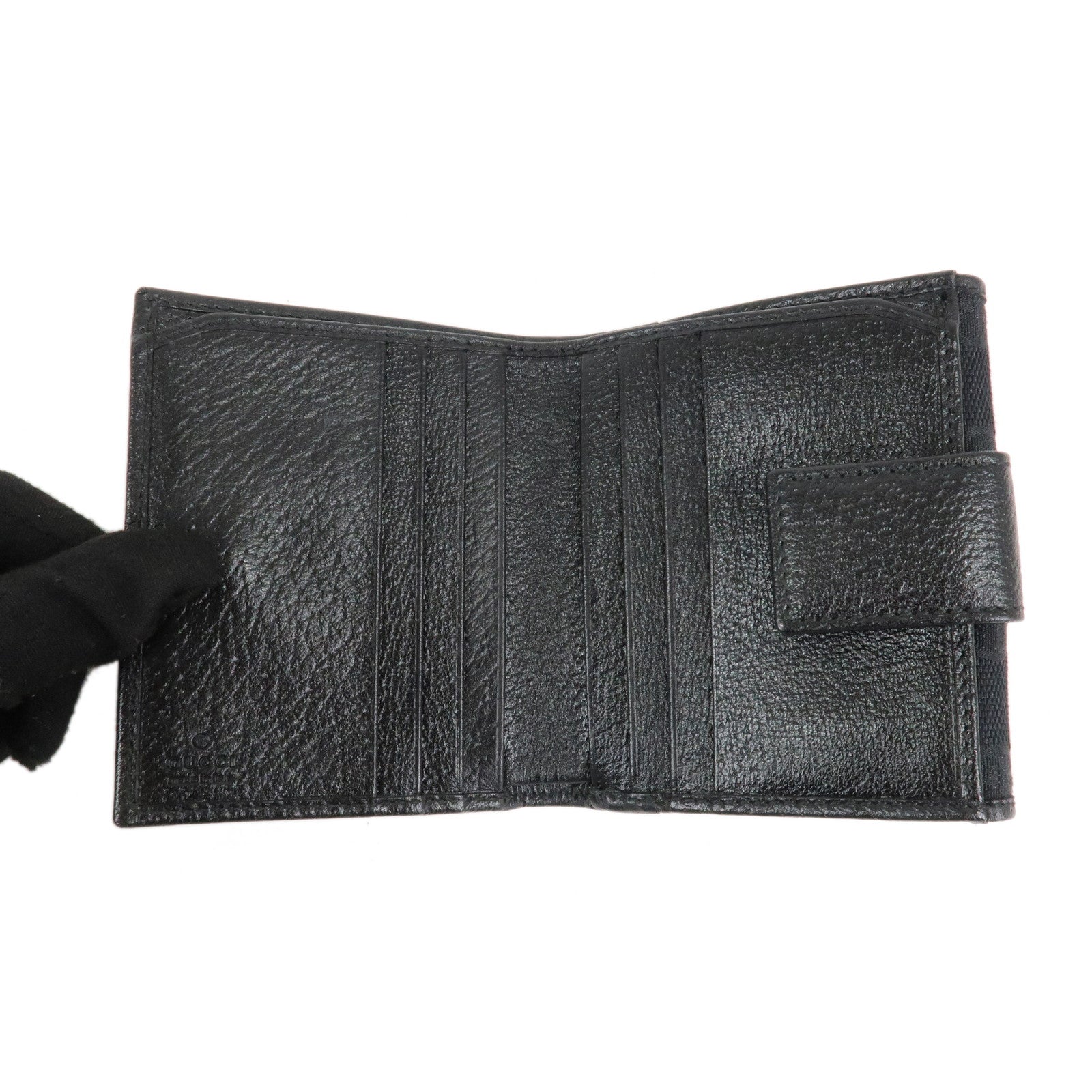 GUCCI Princy Sherry GG Canvas Leather Bifold Compact Wallet 167466 Used