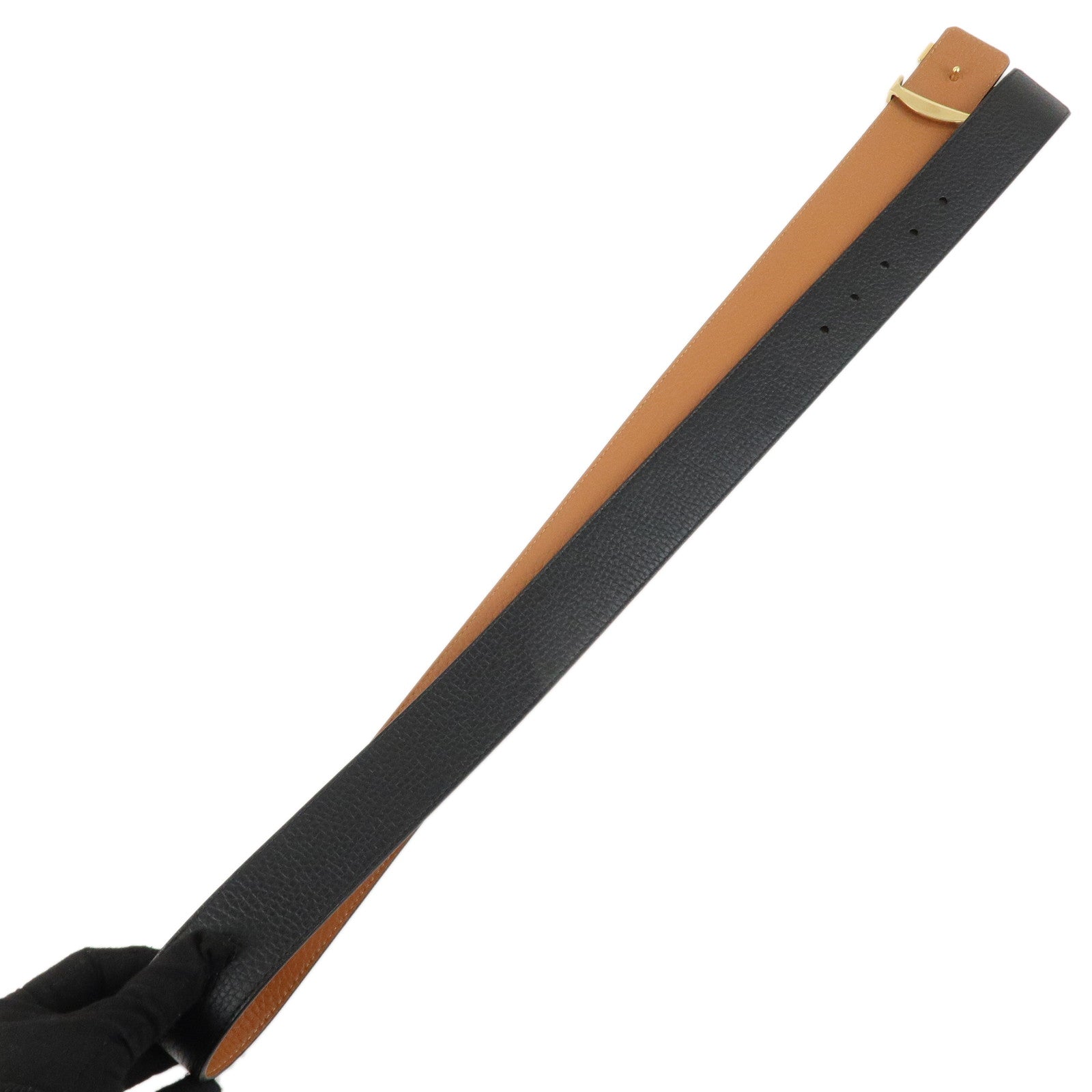 Louis Vuitton Santure LV Initial Belt 110/40 Black Gold HDW M9151 Used