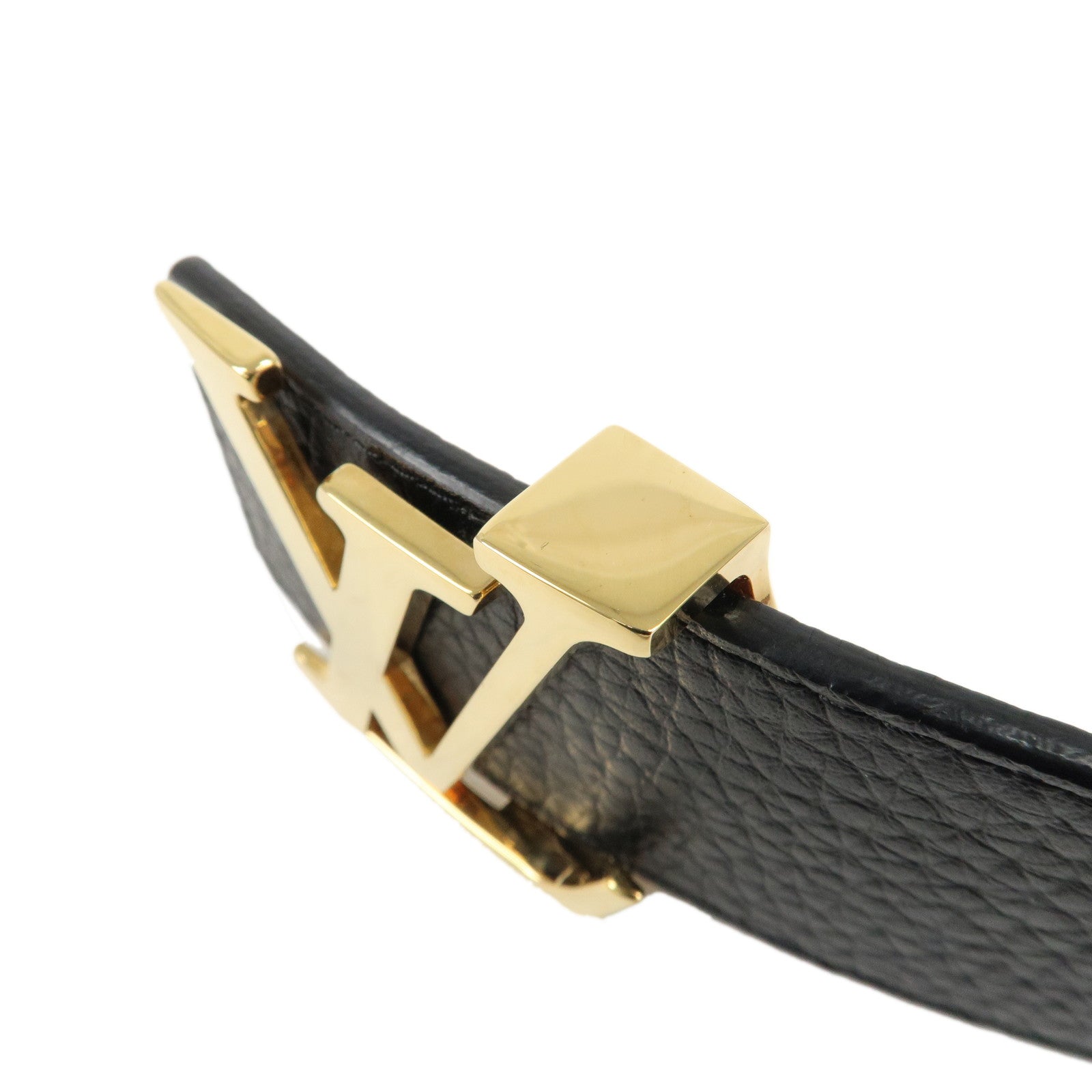 Louis Vuitton Santure LV Initial Belt 110/40 Black Gold HDW M9151 Used