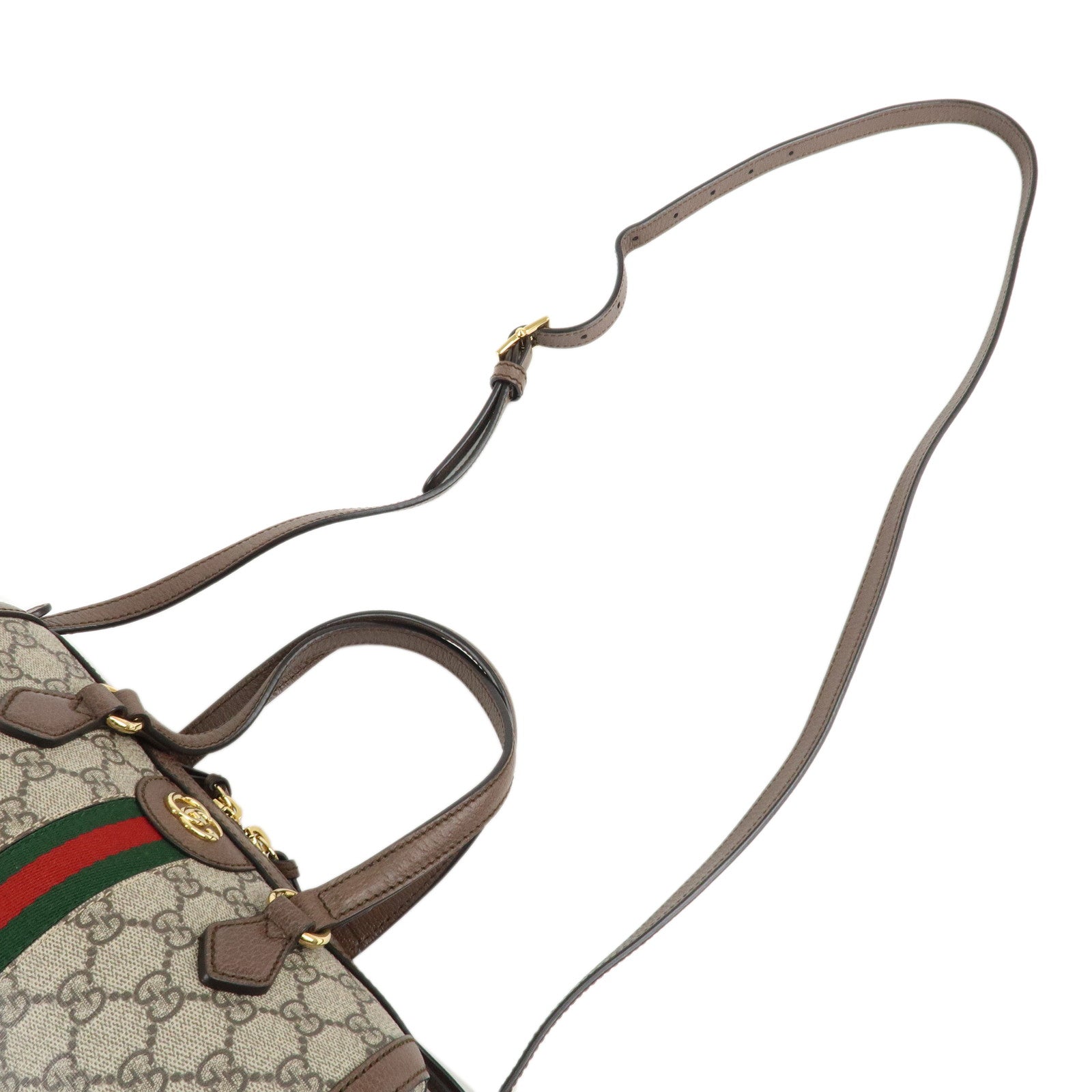 GUCCI Ophidia Sherry GG Supreme Leather 2Way Bag Beige 602577 Used