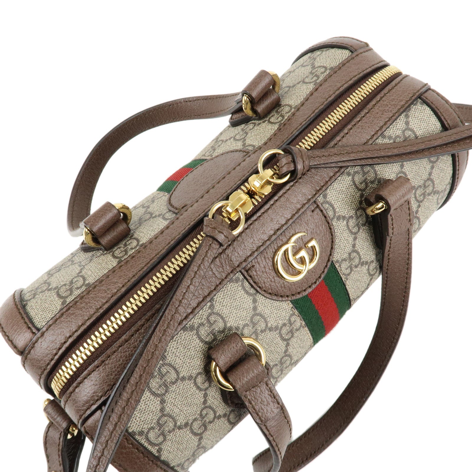 GUCCI Ophidia Sherry GG Supreme Leather 2Way Bag Beige 602577 Used