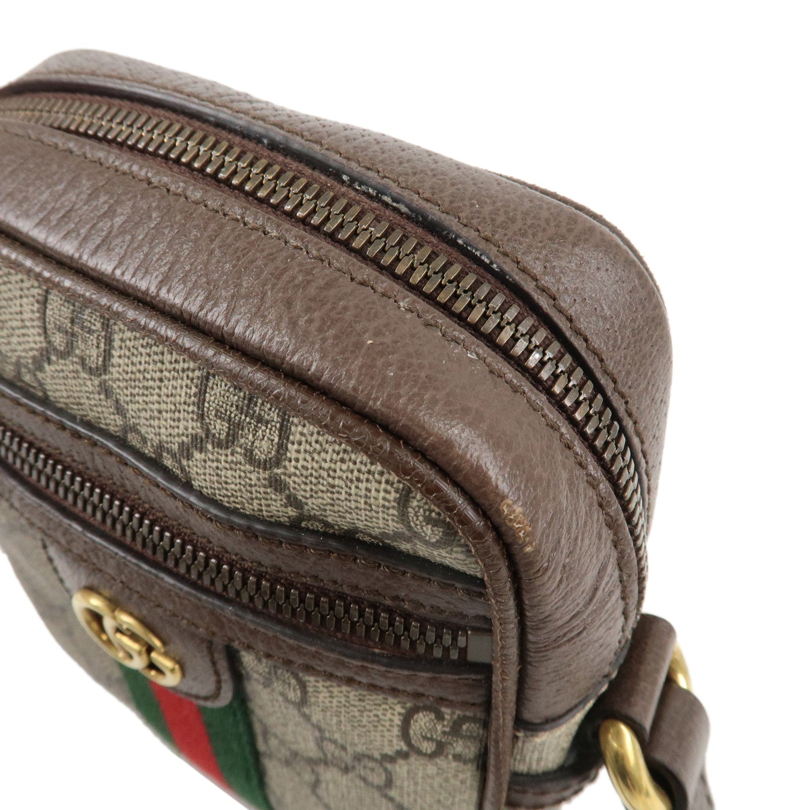 GUCCI Gucci Ophidia Sherry GG Supreme Leather Shoulder Bag 598127 Used