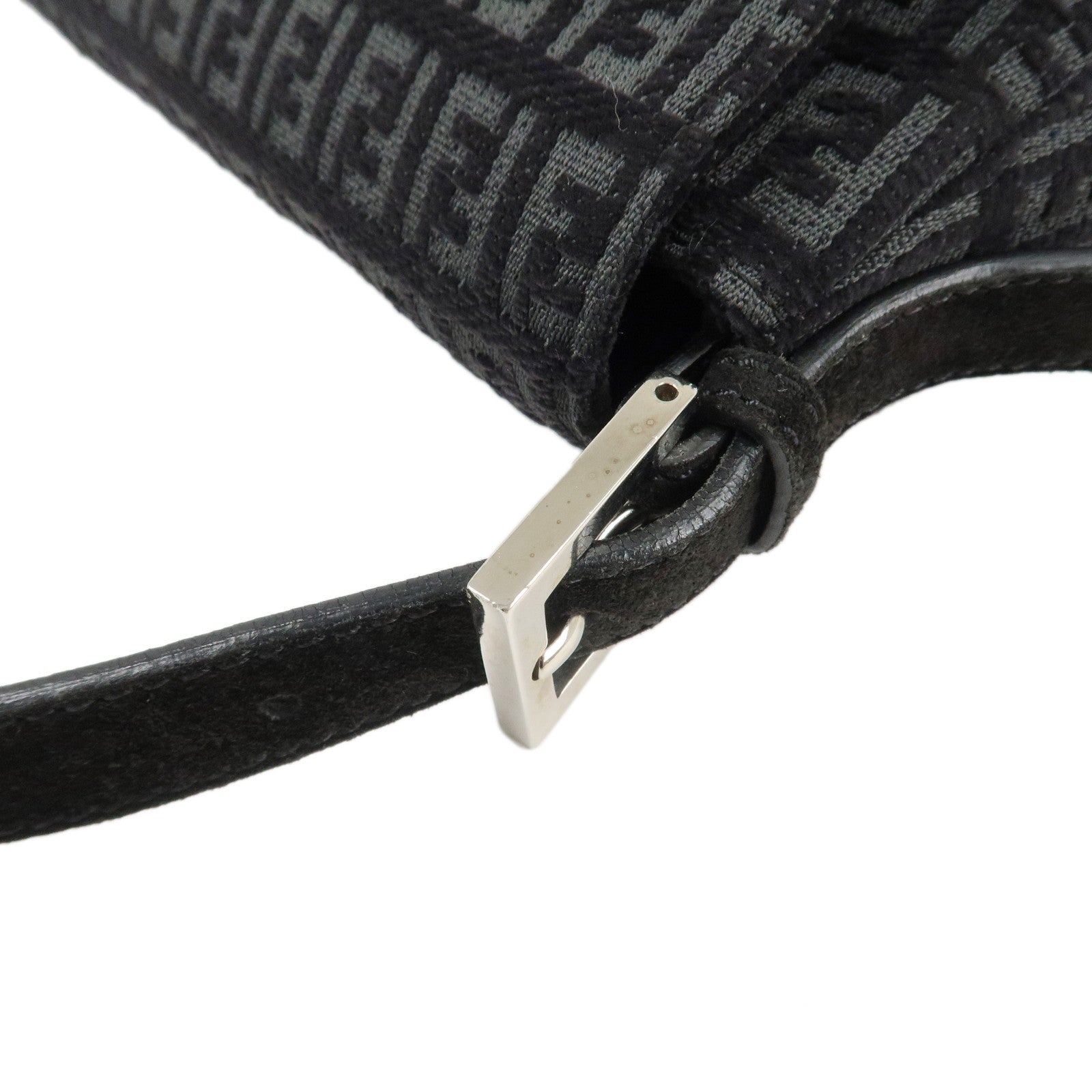 FENDI Zucchino Mamma Baguette Velour Suede Shoulder Bag 8BR001 Used