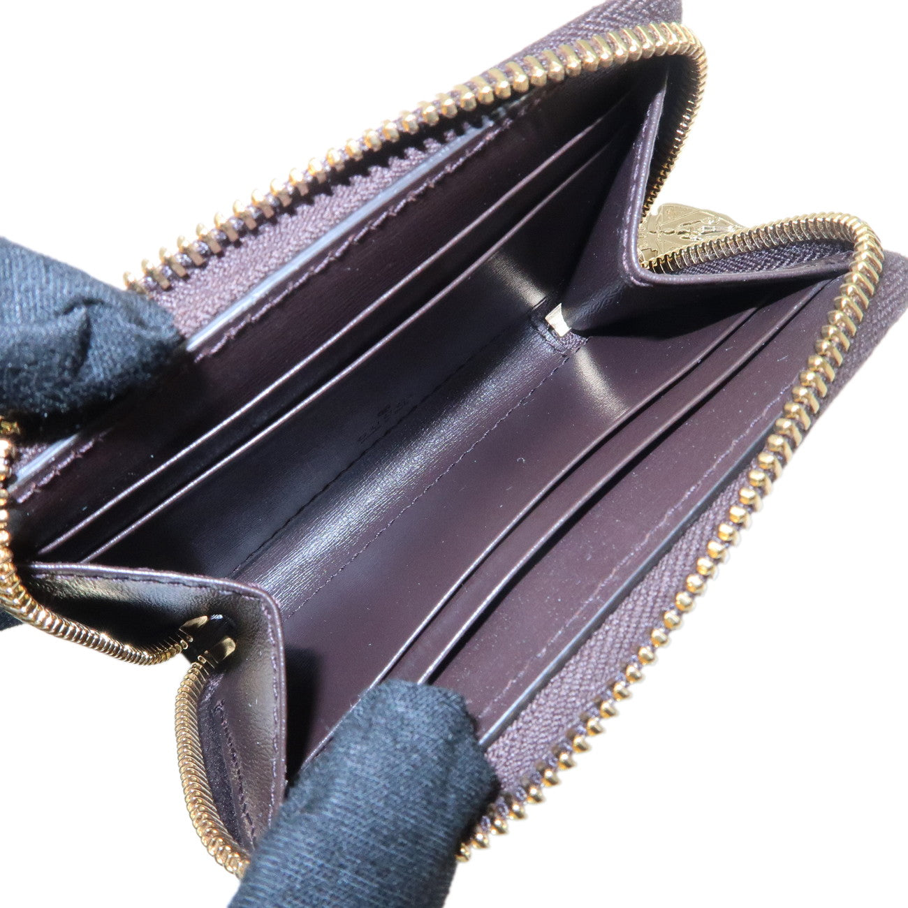 GUCCI Luce GG Canvas Leather RoundZip Coin Case Beige Brown 790037 Used